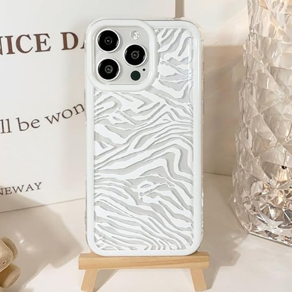Iphone 15 Pro Max Zebra Love Wave Transparent Clear Case
